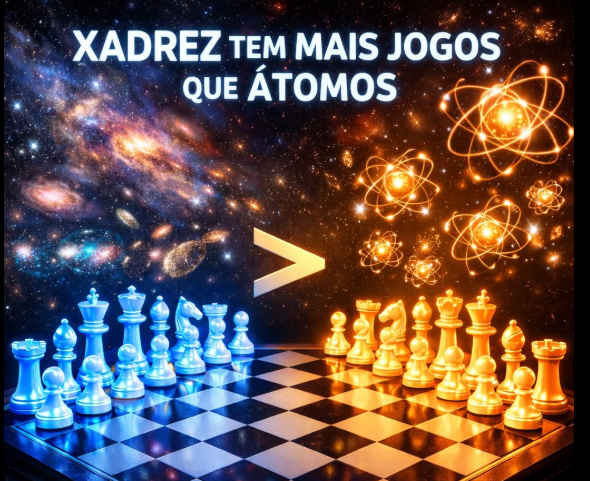 O que a mais no universo? átomos ou jogadas de xadrez?
